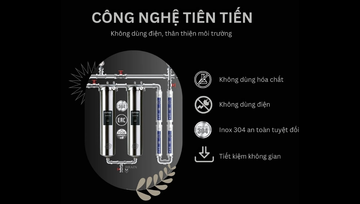 Lọc tổng Geyser Ecotar 2F2A tiên phong công nghệ không điện