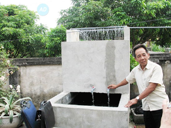 Nước giếng khoan được lọc qua máy lọc nước Nano Geyser